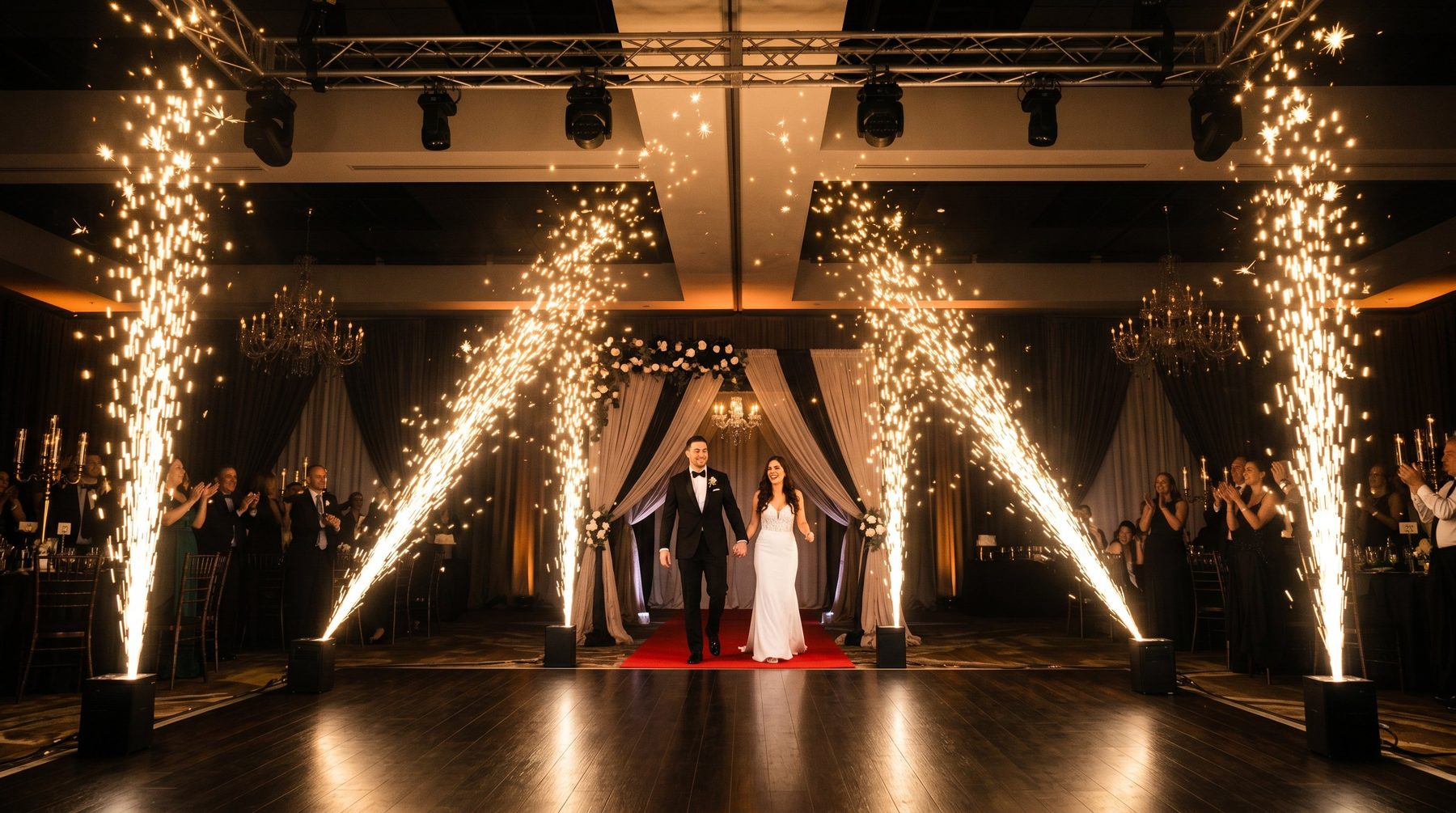 On Deck cold spark grand entrance at a reception